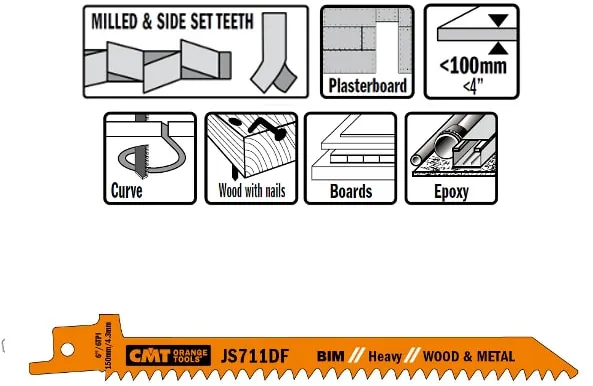 Reciprocating Saw Blade 150mm BIM Heavy
