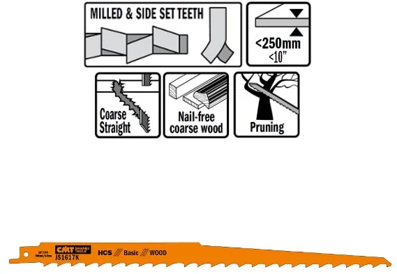 Reciprocating Saw Blade 300mm HCS Basic