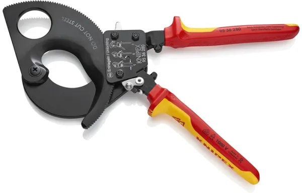 Knipex cable cutter (ratchet principle) black lacquered, VDE tested 280 mm