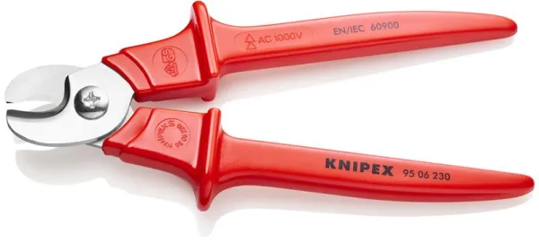 Knipex cable shears, plastic-coated handles, insulated, plastic-coated, VDE-tested 230 mm