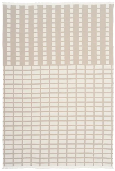 KRISTINA DAM STUDIO Contemporary throw - off-white and beige cotton (180x130)