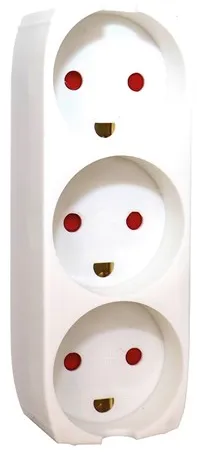 Gripo Power Strip with 3 outlets and earth, White